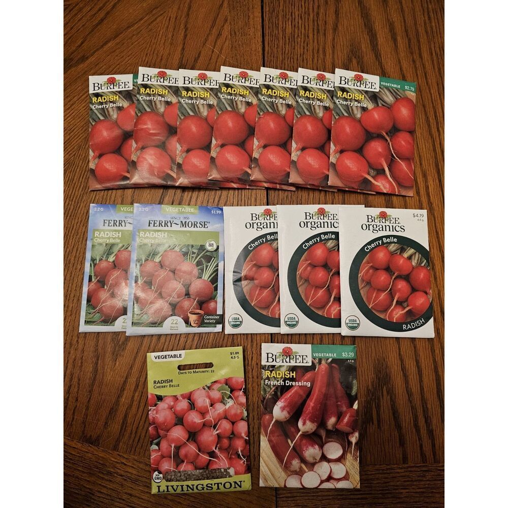 Lot Of 14 Ferry Morse Burpee Garden‎ Seeds Packets RADISH